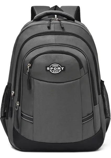 Erkekler Büyük Kapasiteli Oxford Su Geçirmez Sırt Çantası Işletme Bilgisayar Çantası Eğlence Seyahat Sırt Çantası Lise Öğrencisi Sırt Çantası Renk: Gri-2 (Yurt Dışından)