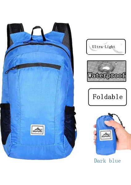 Hafif Taşınabilir Seyahat Sırt Çantası Erkekler Açık Yolda Yürüyüş Katlanır Çanta Paketi Bisiklet Sırt Çantaları Su Geçirmez Ultralight Katlanabilir Çanta Renk: Mavi (Yurt Dışından)