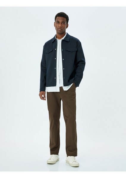 Pamuklu Gabardin Cep Detaylı Chino Pantolon