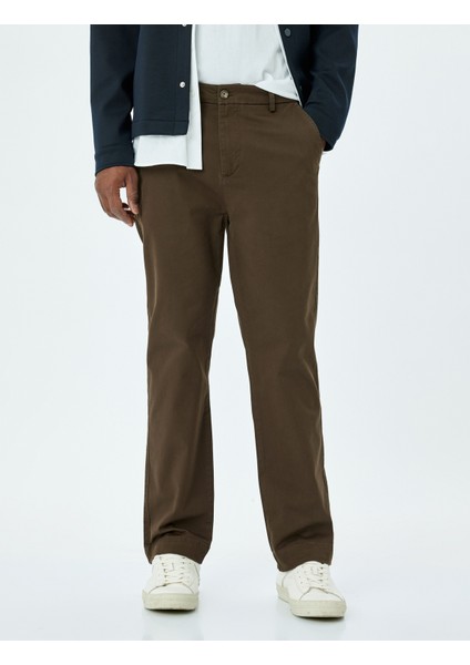 Pamuklu Gabardin Cep Detaylı Chino Pantolon modelleri