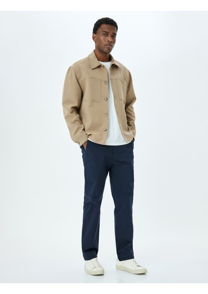Pamuklu Gabardin Cep Detaylı Chino Pantolon