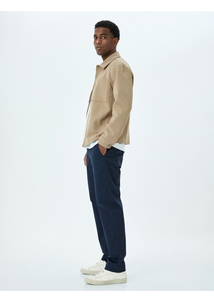 Pamuklu Gabardin Cep Detaylı Chino Pantolon
