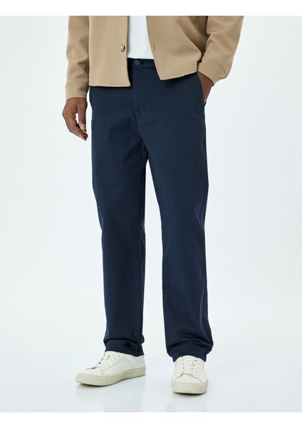 Pamuklu Gabardin Cep Detaylı Chino Pantolon