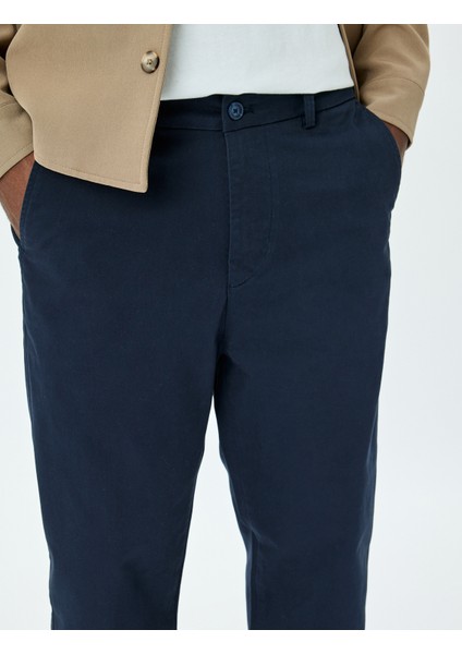 Pamuklu Gabardin Cep Detaylı Chino Pantolon