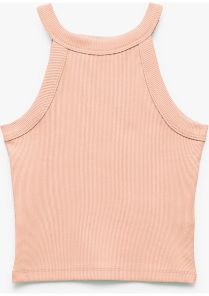 Pamuklu Kolsuz Halter Yaka Slim Fit Crop Atlet