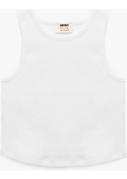 Pamuklu Kolsuz Bisiklet Yaka Basic Crop Atlet