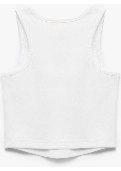 Pamuklu Kolsuz Bisiklet Yaka Basic Crop Atlet fiyatları