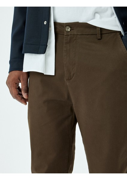 Pamuklu Gabardin Cep Detaylı Chino Pantolon indirimleri