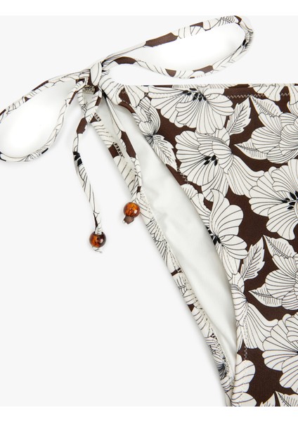 Boncuk Detaylı Ipli Çiçekli Bikini Altı