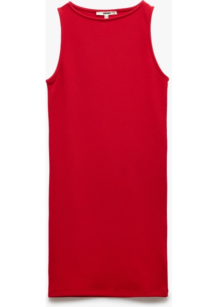 Kaşkorse Yuvarlak Yaka Kolsuz Mini Kalem Bodycon Kalem Elbise modelleri