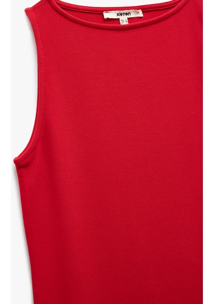 Kaşkorse Yuvarlak Yaka Kolsuz Mini Kalem Bodycon Kalem Elbise indirimleri