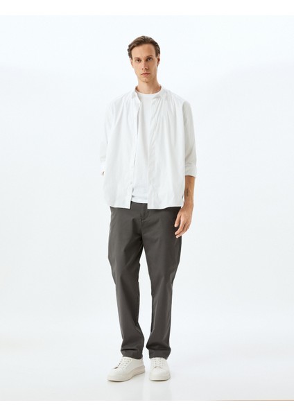 Pamuklu Gabardin Cep Detaylı Chino Pantolon