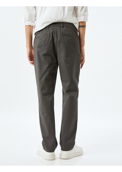 Pamuklu Gabardin Cep Detaylı Chino Pantolon