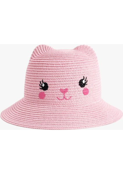 Kedi Desenli Bucket Şapka