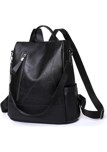Üniversite Kadınlar Sırt Çantası Tasarımcısı Yumuşak Deri Vintage Packbag Kadın Seyahat Paketi Genç Kızlar Için Okul Çantaları Omuz Bagcolor: Siyah (Yurt Dışından)