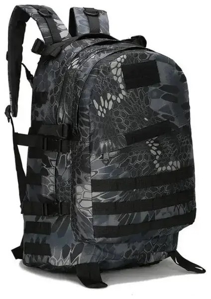 50L 3D Açık Hava Spor Taktik Sırt Çantası Su Geçirmez Avcılık Sırt Çantası Kamp Yürüyüş Pilking Sırp Çekme Seyahat Çantası Packcolor: Python-Black (Yurt Dışından)