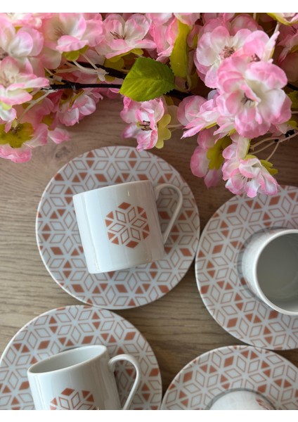 Tamina Desen3 4 Parça 2 Kişilik Kahve Fincanı 90CC