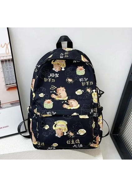 Kawaii Karikatür Capya Sırt Çantası Komik Büyük Kapasiteli Capya Okul Çantası Öğrenci Dizüstü Çantası Okul Okul Sırt Çantası Üniversite Öğrenci Çekimi: Bej (Yurt Dışından)