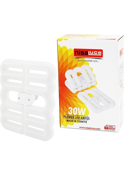 Nisaluce EAMP-096/B 30W - E27FLOWER Katlanır- 4b ŞEKİL16X21CMBEYAZ LED Lamba Ampul 2700LÜMEN- 6500K (4401)