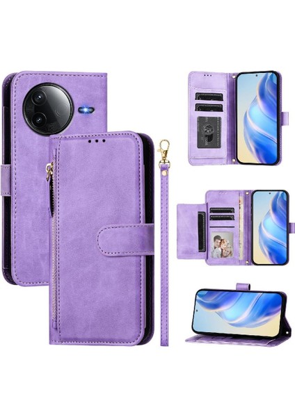 Xiaomi Poco F7 Ultra 5g Fermuar Kart Tutucu Pu Deri Için Flip Case (Yurt Dışından)