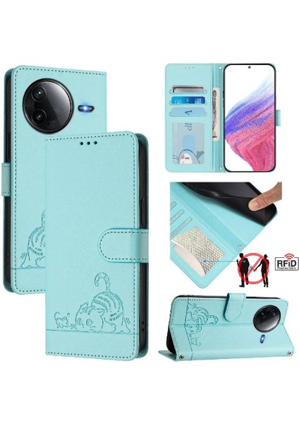 Xiaomi Poco F7 Ultra 5g Kedi Rfıd Kart Yuvası Tutucu Kickstand Flip (Yurt Dışından)