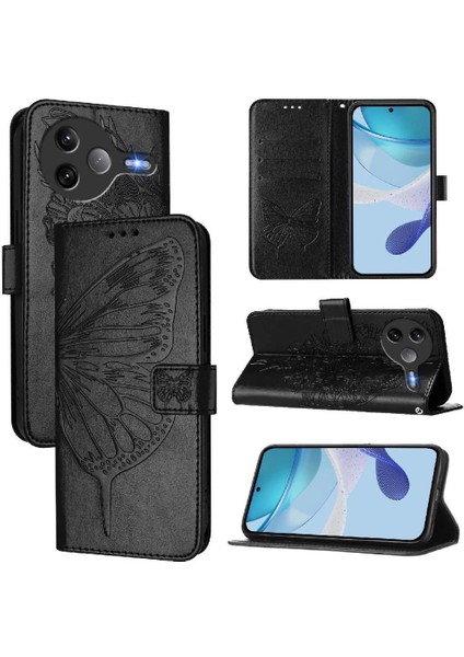Xiaomi Poco F7 Ultra 5g Flip Kapak Kabartma Kelebek Manyetik (Yurt Dışından)