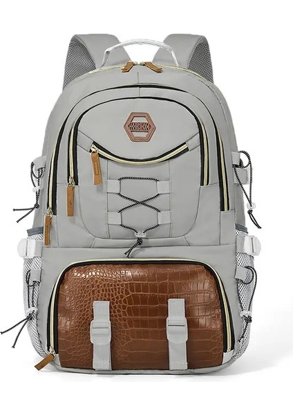 Büyük Kapasiteli Açık Seyahat Sırt Çantası, Ayakkabı Bölmesi ile Erkek Yürüyüş Sırt Çantası, Dizüstü Bilgisayar Bölmeli Geniş Seyahat Çantası: Gri (Yurt Dışından)