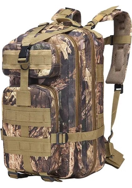 Erkek Kamuflaj Sırt Çantası Su Geçirmez Oxford Naylon 30L Büyük Erkek Katı Torba Açık Yürüyüş Tırmanma Sıralama Sırt Çantaları Renk: Yaprak Camo (Yurt Dışından)