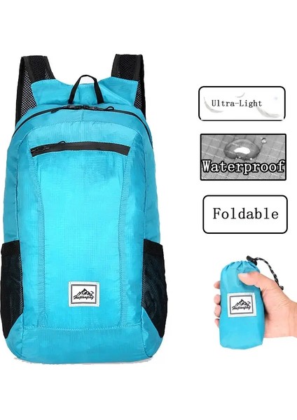 Hafif Taşınabilir Seyahat Sırt Çantası Erkekler Açık Yolda Yürüyüş Katlanır Çanta Paketi Bisiklet Sırt Çantaları Su Geçirmez Ultralight Katlanabilir Çanta Renk: Göl Mavisi (Yurt Dışından)