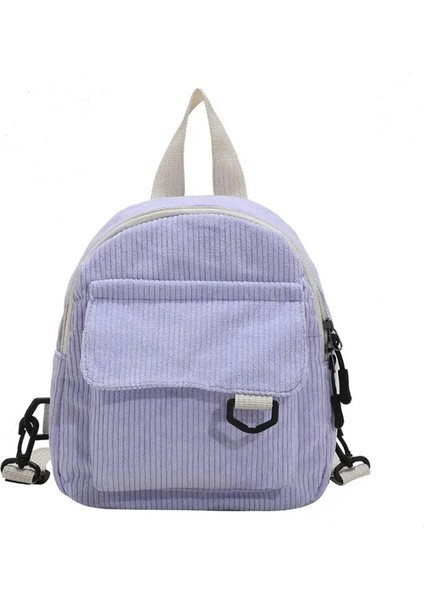 Kadınlar Için Işlemeli Mini Kadife Çanta Basit Düz Renk Moda Kızlar Küçük Sırt Çantası Açık Hava Seyahat Sırt Çantaları Bayanlar Için Renk: Mor (Yurt Dışından)