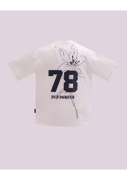 Erkek Kısa Kol Eternal Bloom Oversize Ekru