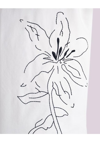 Erkek Kısa Kol Eternal Bloom Oversize Ekru