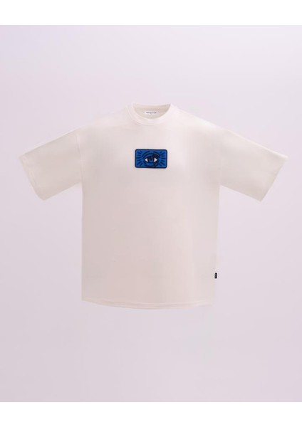Erkek Kısa Kol Evil Eye Oversize Ekru Tişört fiyatları