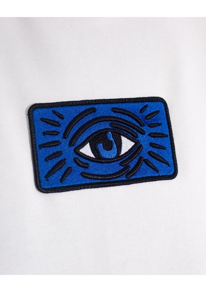Erkek Kısa Kol Evil Eye Oversize Ekru Tişört modelleri