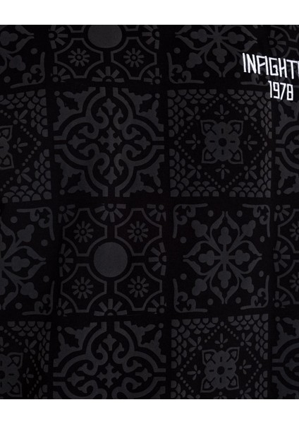 Erkek Kısa Kol Ethnic Oppression Siyah indirimleri