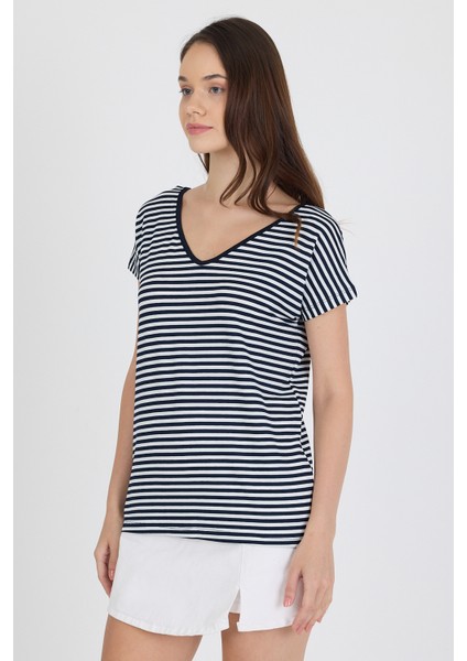 Ön Arka V Yaka Siyah Kadın T-Shirt 0003 fiyatları