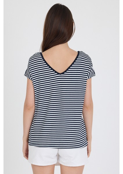 Ön Arka V Yaka Siyah Kadın T-Shirt 0003 indirimleri