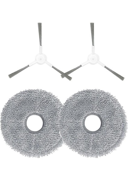 Çok Renkli Yedek Set: 2 Yan Fırça ve 2 Mop Bezi