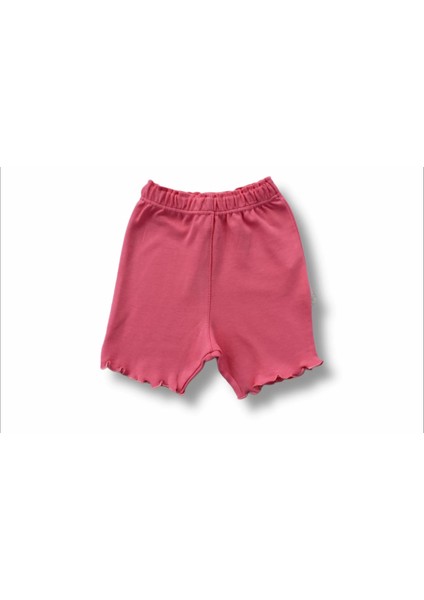 3-6 6-9 9-12 12-18 Ay Düğme Detaylı Bandanalı Kısa Kollu Sweat 3lü Kız Bebek Takımı Pudra modelleri