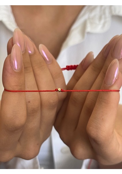 14 Ayar Altın Dorikalı El Işi Zarif Altın Bileklik Şans Bereket Bilekliği