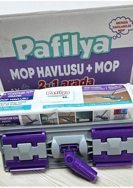 Çiftli Temizlik Seti: Mop ve Havlu, Sap Dahil Değil, 2'li Paket