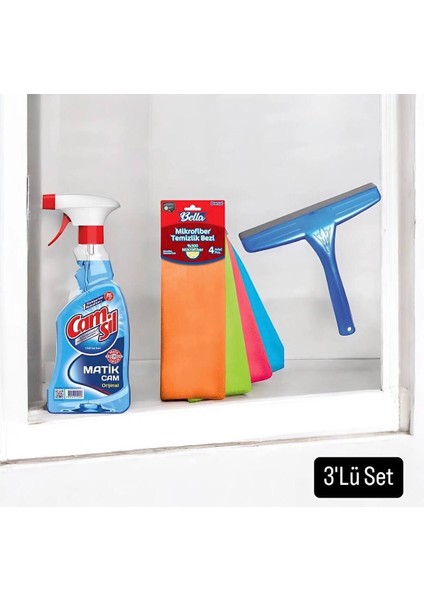 Temizlik Seti: Camsil 500ML, 4'lü Bez ve Cam Silecek fırsatları