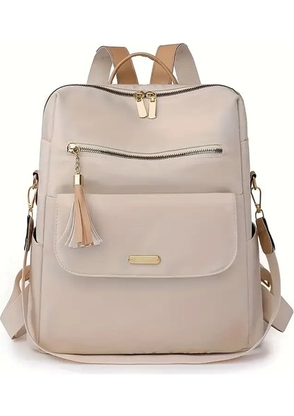 Kadınlar Sırt Çantası Oxford Kumaş Yeni Büyük Kapasiteli Sırt Çantası Çift Kullanımlı Omuz Kadın Çantaları Gündelik Sırt Çantası: Sütlü Beyaz (Yurt Dışından)