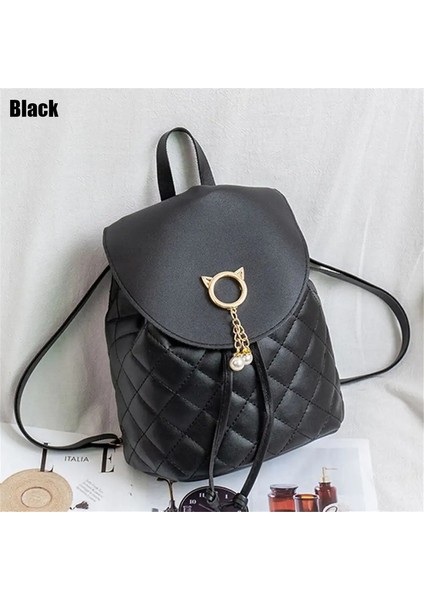Moda Kadınlar Mini Sırt Çantası Pu Deri Sevimli Çocuklar Küçük Çizim Sırt Çantaları Rahat Öğrenci Bookbagscolor: Siyah (Yurt Dışından)
