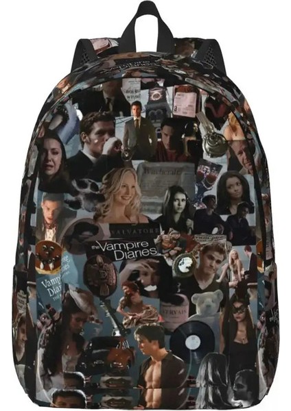 Vampire Diaries Kolaj Sırt Çantası Erkekler Için Kadınlar Günlük Öğrenci Işletme Day Pack Tv Serisi Dizüstü Tuval Çantalar Spor Renkleri: 3/boyut: Çocuklar Için (Yurt Dışından)