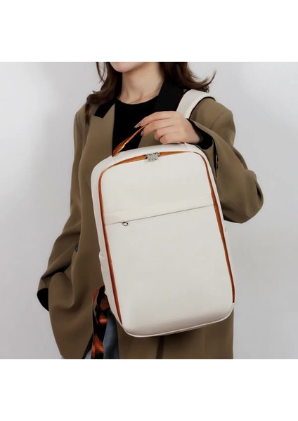 Sırt Çantası Bayanlar Işletme Bilgisayar Çantası Iş Gezisi Hafif Sırt Çantası Moda Basit Su Geçirmez Büyük Kapasite Mencolor: Bej (Yurt Dışından)