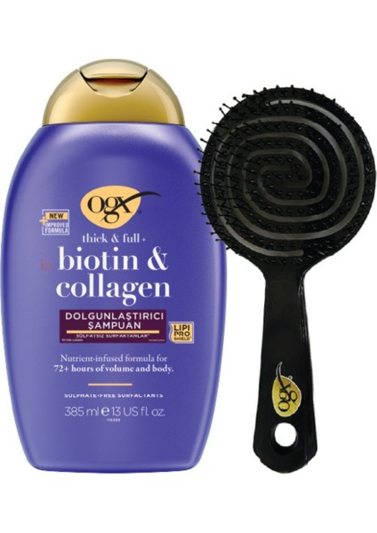 Biotin & Kolajen Sülfatsız Şampuan 385 ml + Ogx Tarak