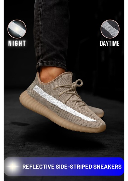 Siyah Spor Unisex Reflektörlü Sneakers Antrenman Ayakkabı