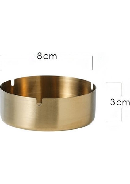 Çelik Gold 8 cm Kafe Restaurant Lokanta Yuvarlak Kül Tablası Küllük MT174SR fırsatları