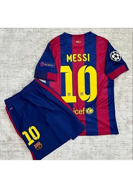 B.a.r.c.e.l.o.n.a 2015 Sezonu #10 Lionel Messi Nostalji Çocuk Forması (Armalı-Set)